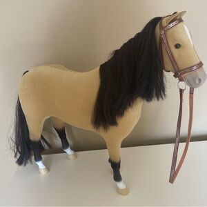 American Girl Tan and Black Horse Toy
